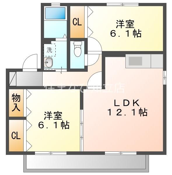 ブリエ21(2LDK/2階)の間取り写真