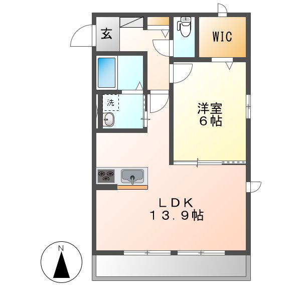 ウィステリアII(1LDK/2階)の間取り写真