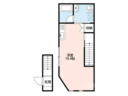 アウローラコート(ワンルーム/2階)の間取り写真