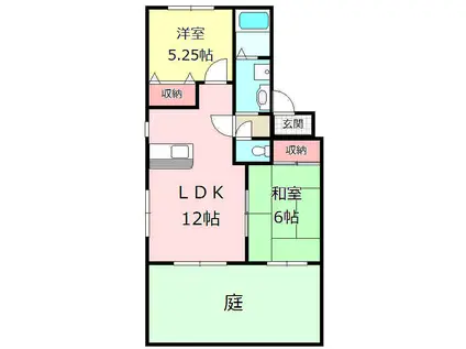 クレセント松浜(2LDK/1階)の間取り写真