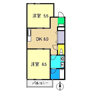 東の丸マンション(2DK/4階)の間取り写真
