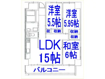 レジデンスリバーサイド(3LDK/2階)の間取り写真