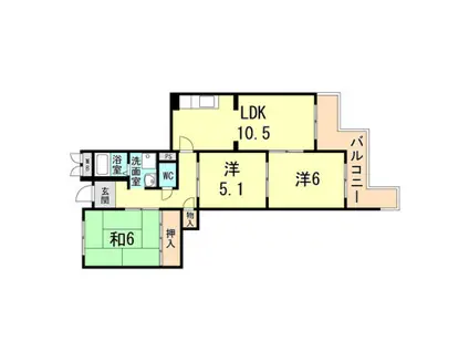 ハイツ栄光(3LDK/2階)の間取り写真