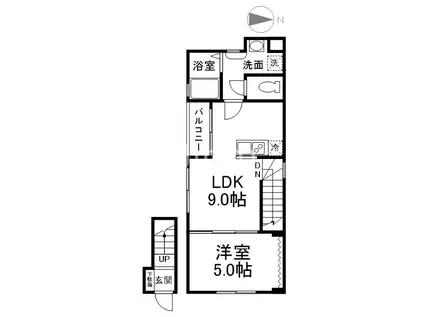 ボヌールハウス京都稲荷(1LDK/3階)の間取り写真