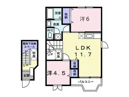 プレアデスII(2LDK/2階)の間取り写真