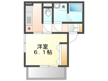 ハーリー家(1K/2階)の間取り写真