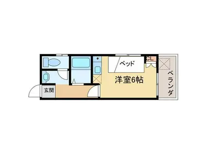別子コーポ(ワンルーム/2階)の間取り写真