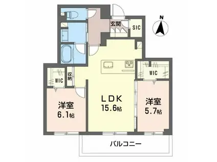 グランメゾン南浅田(2LDK/2階)の間取り写真