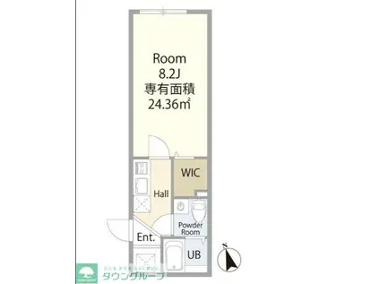 クレスト東村山(1K/1階)の間取り写真