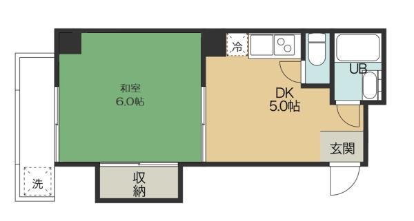 プラザ彦根(1DK/3階)の間取り写真