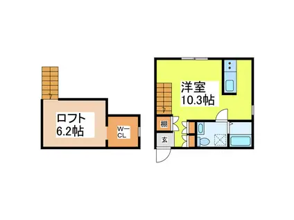 PRIMA SPERANZA(ワンルーム/1階)の間取り写真