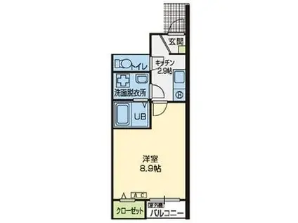 ペシュールII(1K/1階)の間取り写真