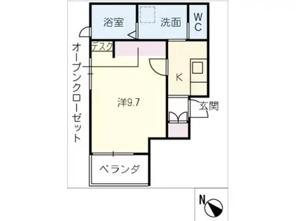 AWARD PREMIER(1K/2階)の間取り写真