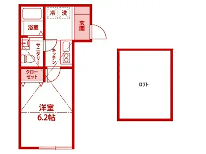 アルティザン新丸子(1K/2階)の間取り写真