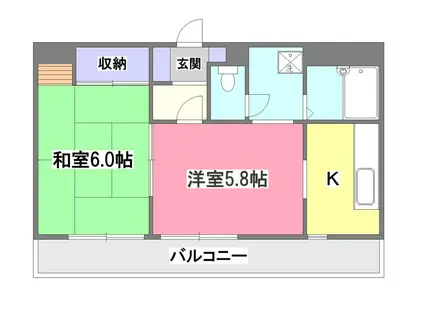 エントピアアオバ(2K/3階)の間取り写真