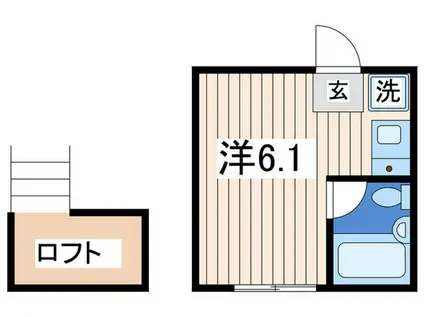 ノーブル竹之丸(ワンルーム/2階)の間取り写真