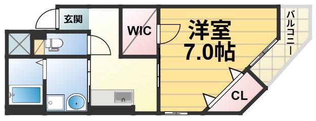 コーポエビス(1K/3階)の間取り写真