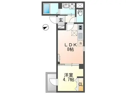 グランチェスタ(1LDK/1階)の間取り写真