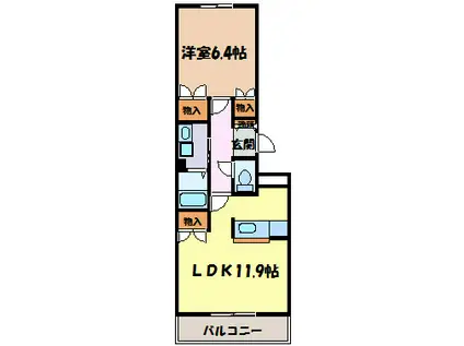 スティ・マキ(1LDK/3階)の間取り写真