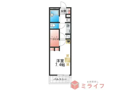 レオパレス生野III(1K/4階)の間取り写真