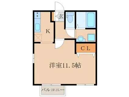ブランシェ共栄(1K/2階)の間取り写真
