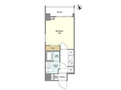 ラクラス下総中山(1K/9階)の間取り写真