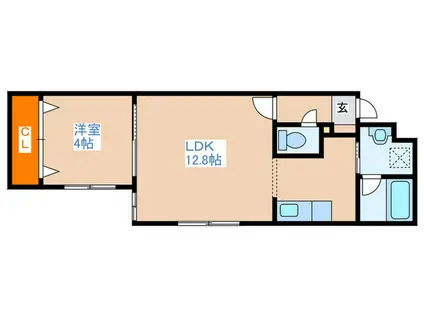 ALIVIO(1LDK/1階)の間取り写真