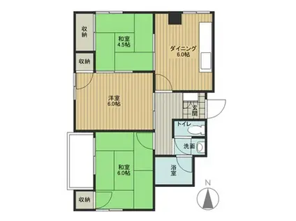 第一藤定ビル(3DK/2階)の間取り写真