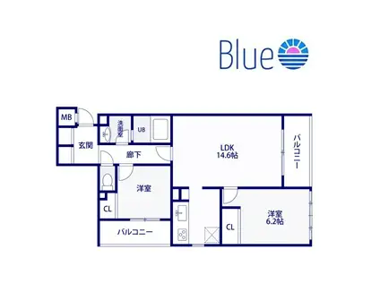 フロレスタ弐番館(2LDK/2階)の間取り写真