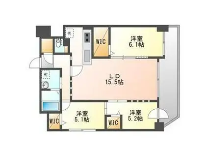 メゾン・クー・ドゥ・クールVII(3LDK/5階)の間取り写真