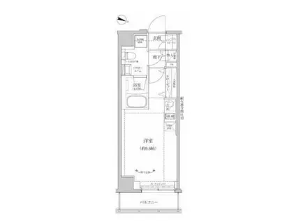 RELUXIA両国II(ワンルーム/4階)の間取り写真
