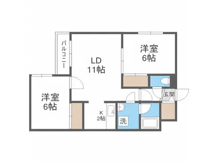 エクセレントMS21(2LDK/2階)の間取り写真