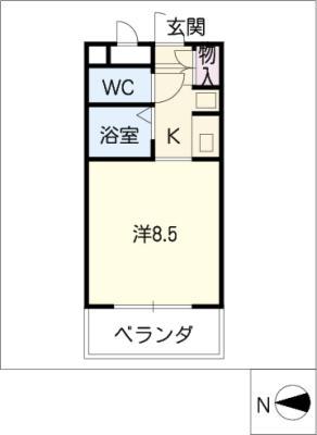 グランドハイネス御成(1K/5階)の間取り写真