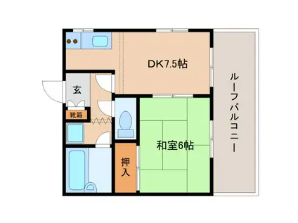 サンパレス21奈良I(1DK/5階)の間取り写真