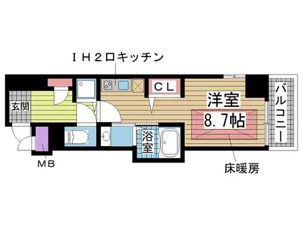 シャーメゾン 神戸(1K/5階)の間取り写真