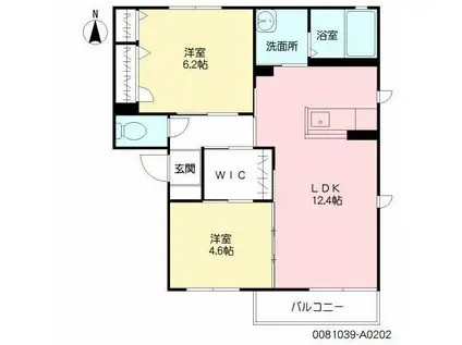 レジェンド I棟(2LDK/2階)の間取り写真