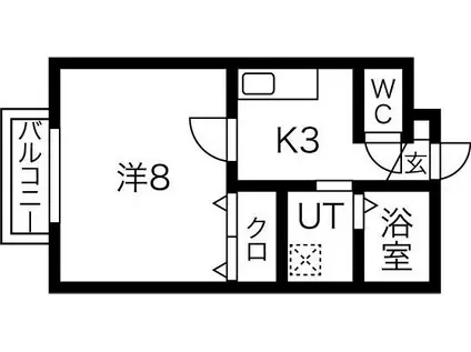 COCO HOUSE幸(1K/2階)の間取り写真