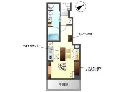 サンフェリーチェS(ワンルーム/1階)の間取り写真