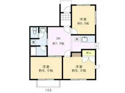 ジョイキャッスル中野II(3DK/1階)の間取り写真