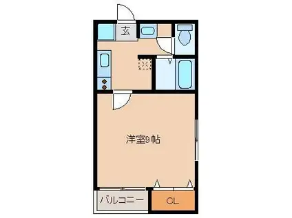 リテラ香椎II(1K/3階)の間取り写真