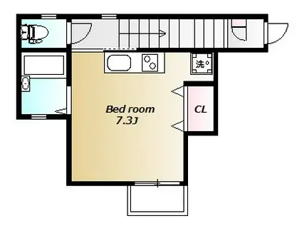 メゾンドエスポワール・ヴィラ(ワンルーム/2階)の間取り写真