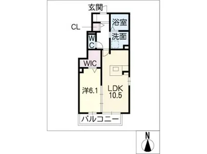 セジュール六条(1LDK/1階)の間取り写真