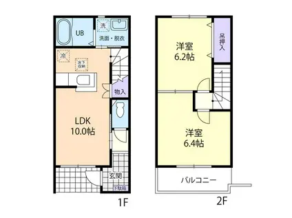 ファミール(2LDK/1階)の間取り写真
