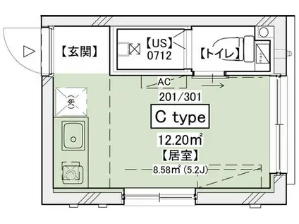 PROTO初台II(ワンルーム/2階)の間取り写真