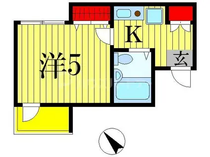 ベルトピア松戸第7(1K/5階)の間取り写真