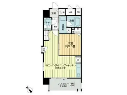 ワイズグレイスシティ久茂地(1LDK/7階)の間取り写真