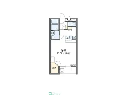 レオパレスボヌールパレ(1K/3階)の間取り写真