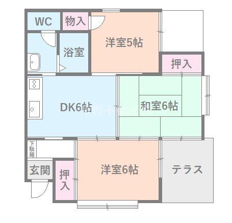 メゾン・ド・ボヌール(3DK/1階)の間取り写真