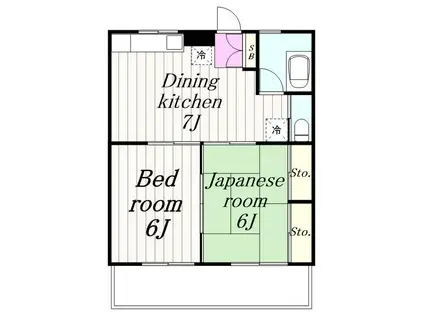 大岡ビル(2DK/4階)の間取り写真