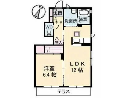 シャーメゾンアリサ(1LDK/1階)の間取り写真